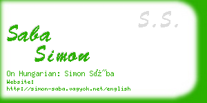 saba simon business card